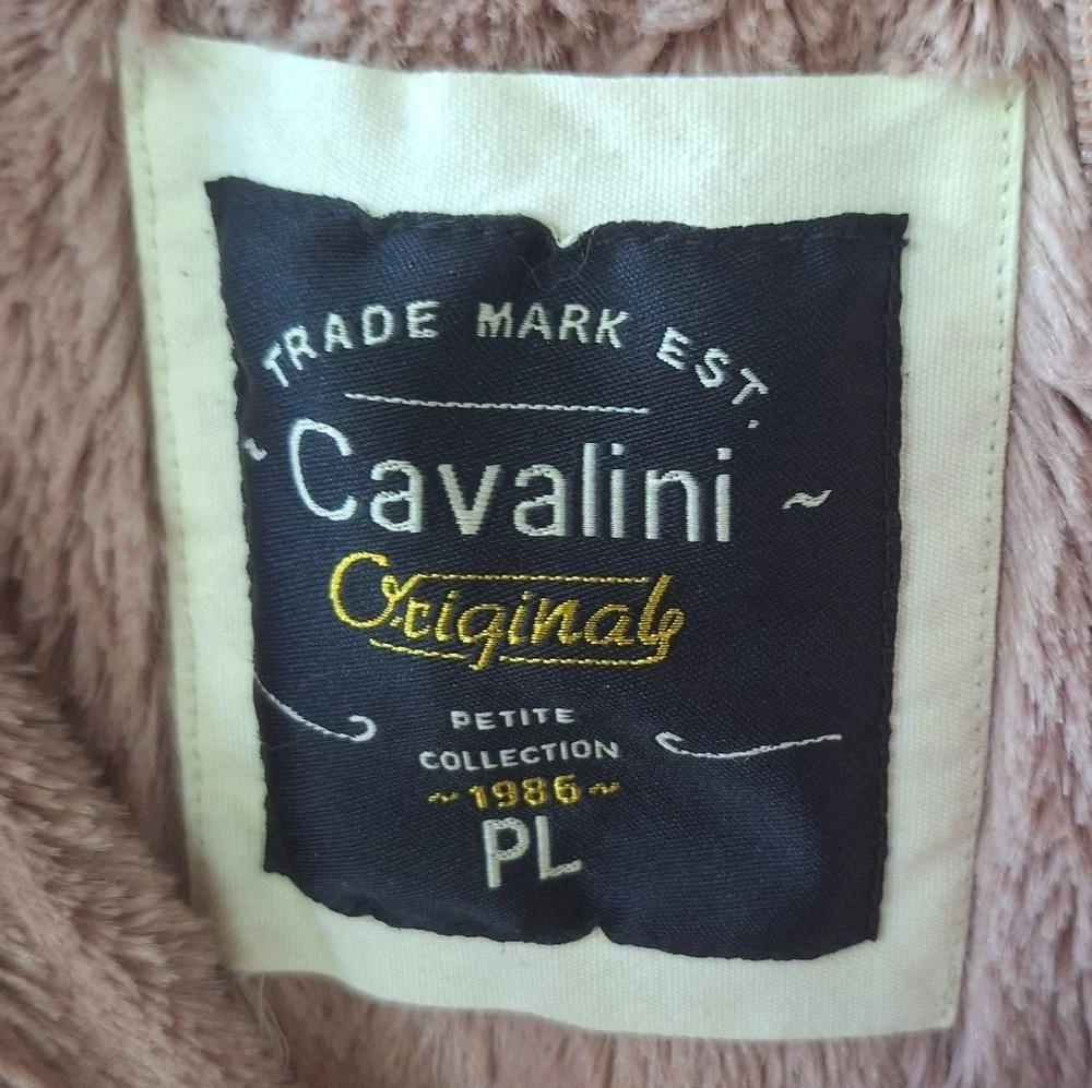 Cavalini Womens Light Mauve Jacket Full Zip Hood Pockets Size Petite Large - Picture 2 of 6
